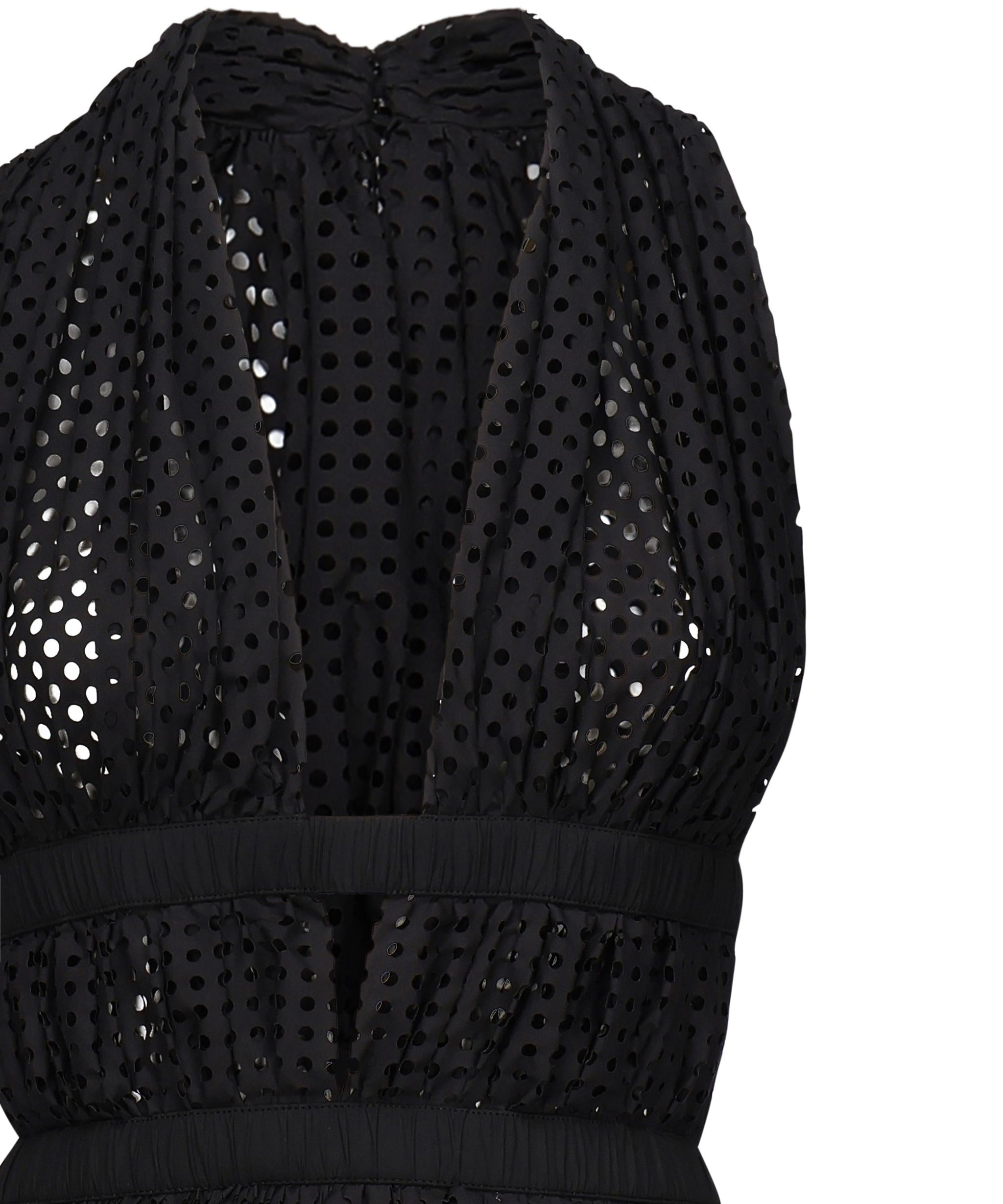 Mini dress in popeline traforato AA9R13456TL19 995 ALAIA 