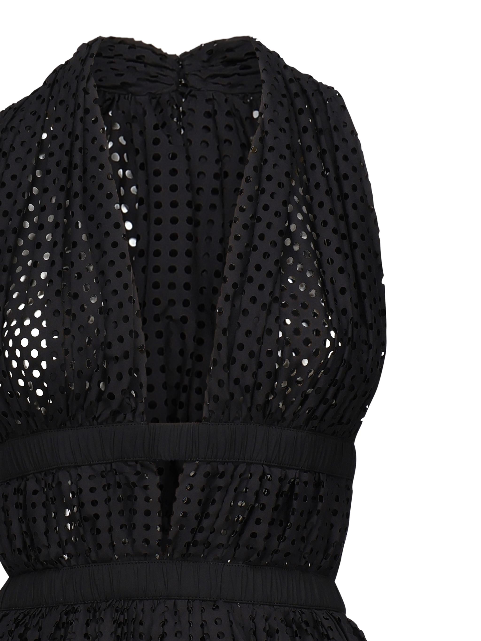 Mini dress in popeline traforato AA9R13456TL19 995 ALAIA 