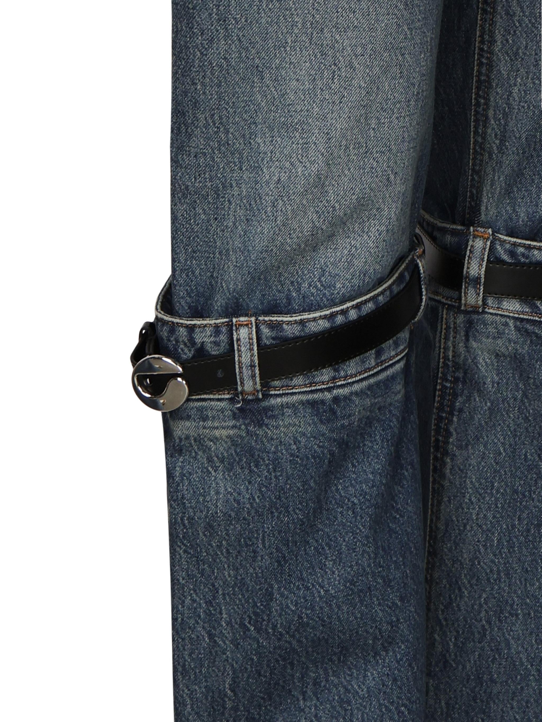 Jeans dritti con fibbia in pelle COPP32F2014 BLU COPERNI 