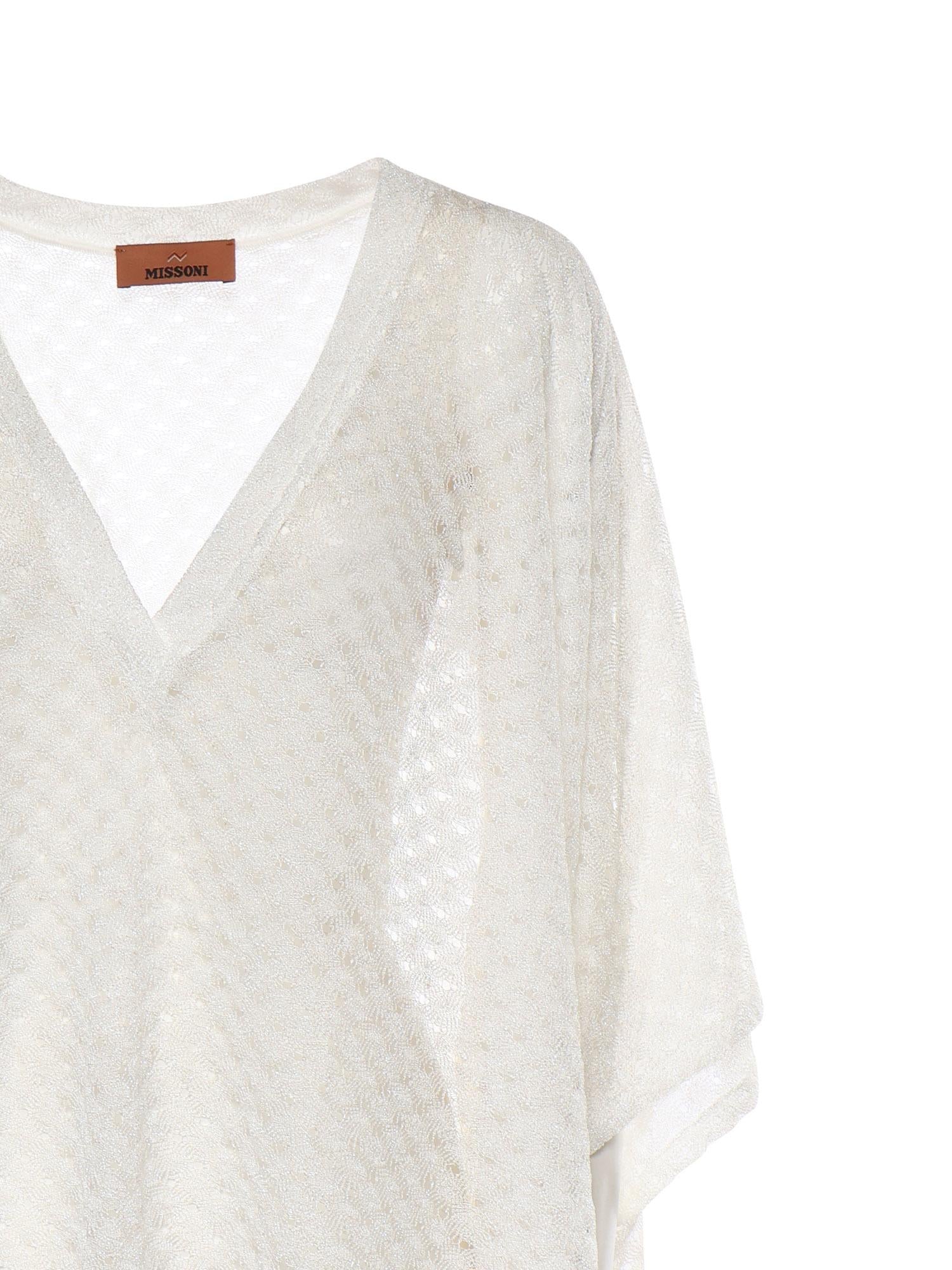 Caftano copricostume cropped in viscosa lamé MC26SQ00 BR014RS01JW MISSONI 