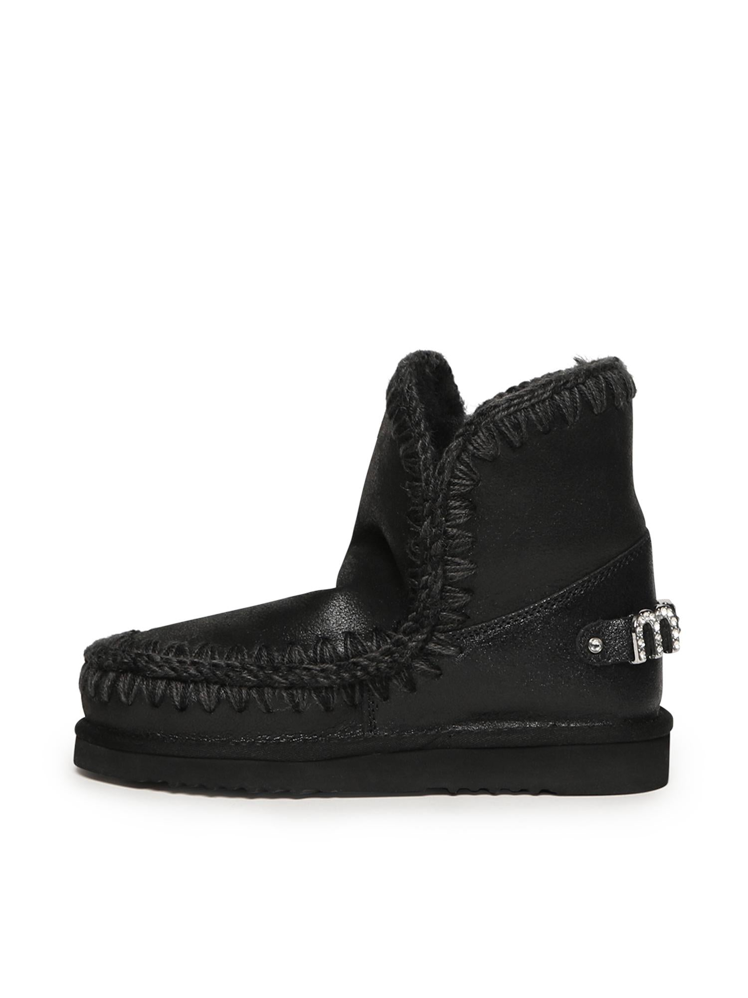 Stivali Eskimo 18 rhinestones logo MUFW101036B CBKG MOU 