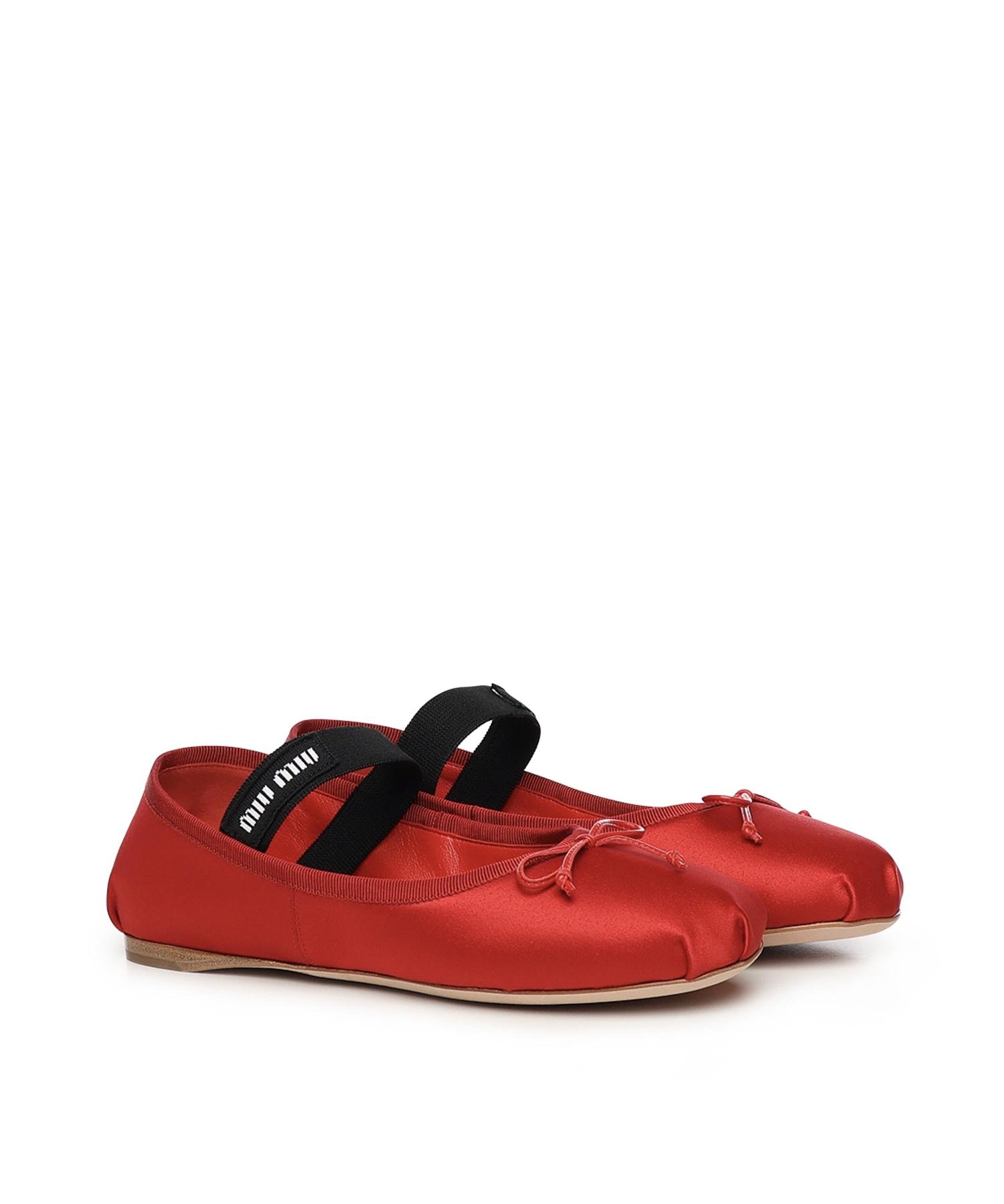 Ballerine in raso con logo 5F794D QU6F0011 MIU MIU 
