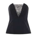 Top bustier con ricamo di strass 79AAM615 N0356899 GENNY 