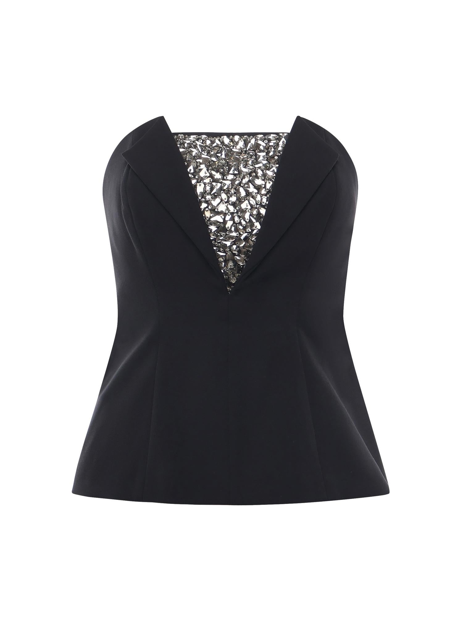 Top bustier con ricamo di strass 79AAM615 N0356899 GENNY 