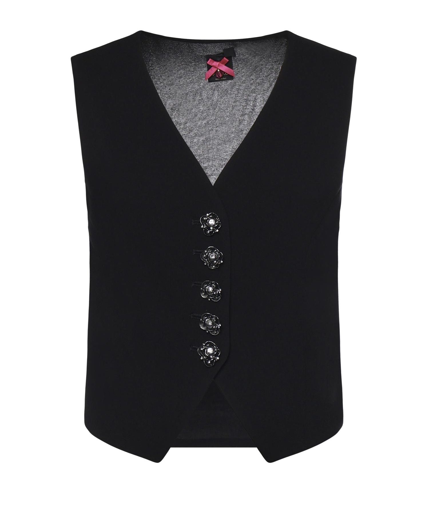 Gilet con bottoni rose gioiello 106593 A2Q2Z99 PINKO 