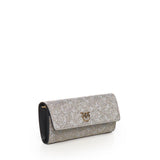 Portafoglio in pelle full strass con tracolla 103765 A20DZZLQ PINKO 