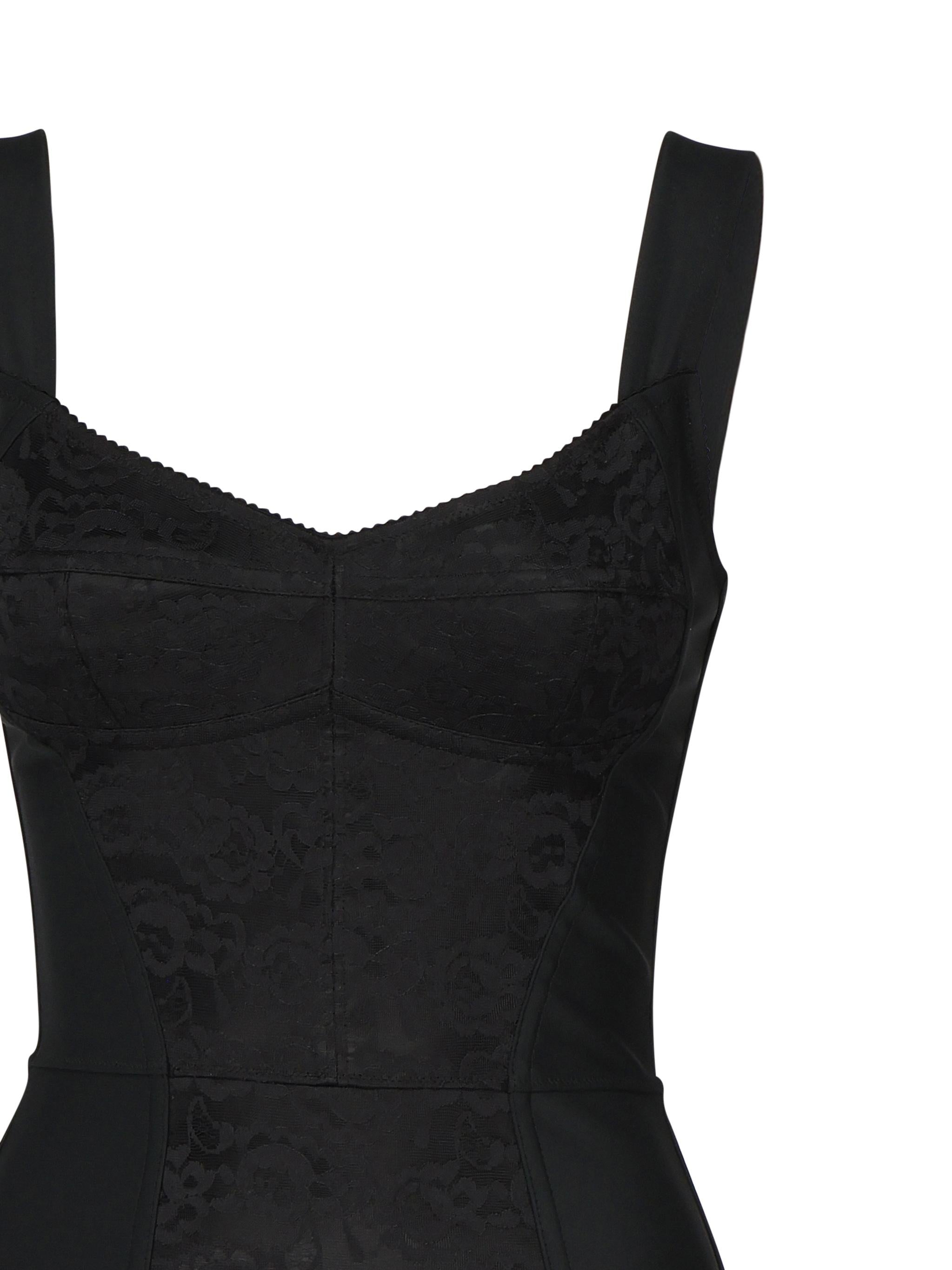 Abito corsetteria midi in powernet e pizzo F63G9T G9798N0000 DOLCE & GABBANA 