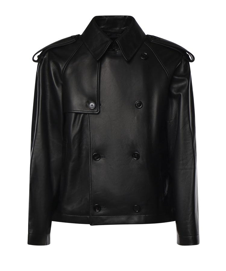 Trench Leadenham cropped in pelle 8129840 A1189 BURBERRY 