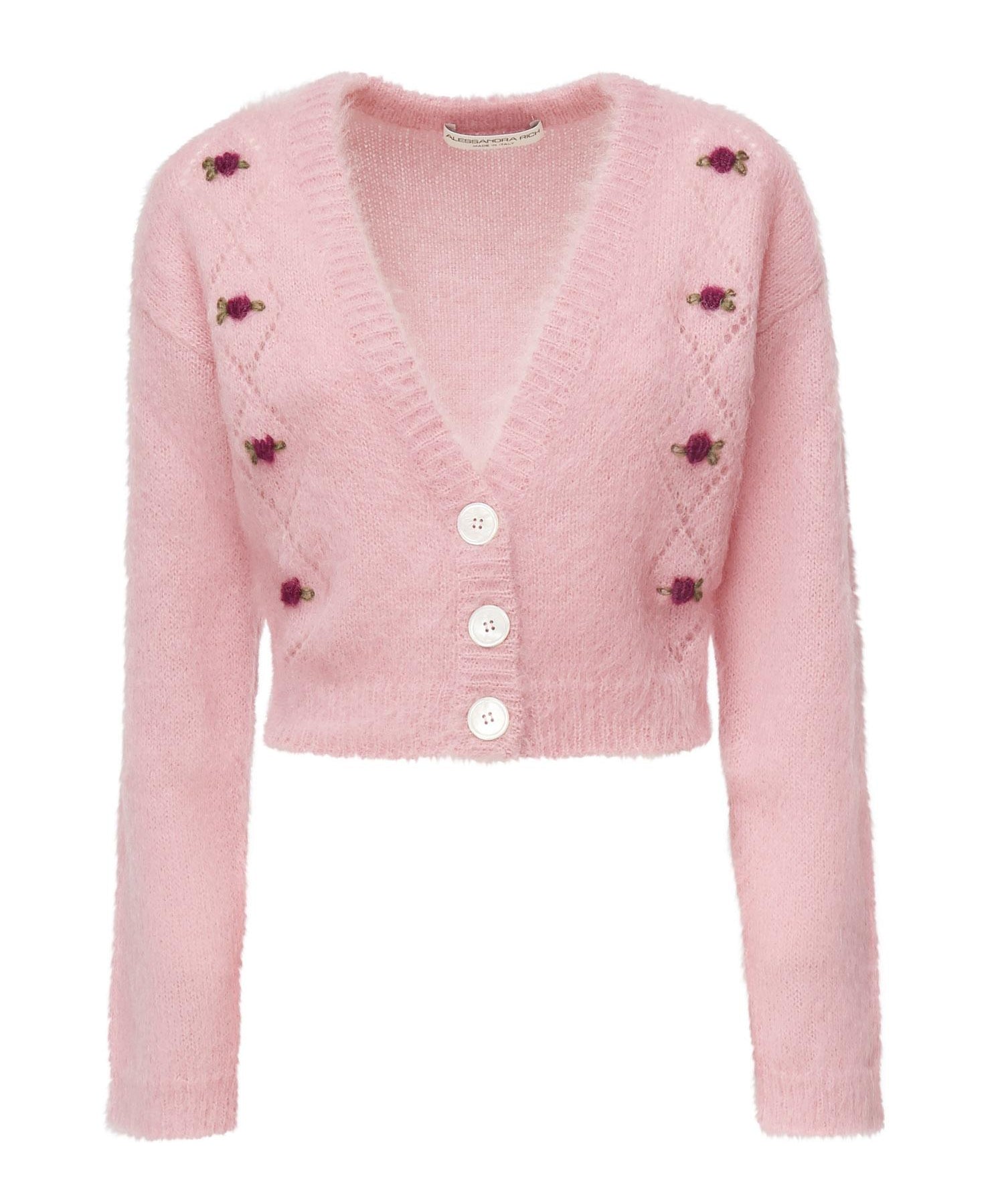 Cardigan cropped con ricami FABX4183K4603 9122 ALESSANDRA RICH 