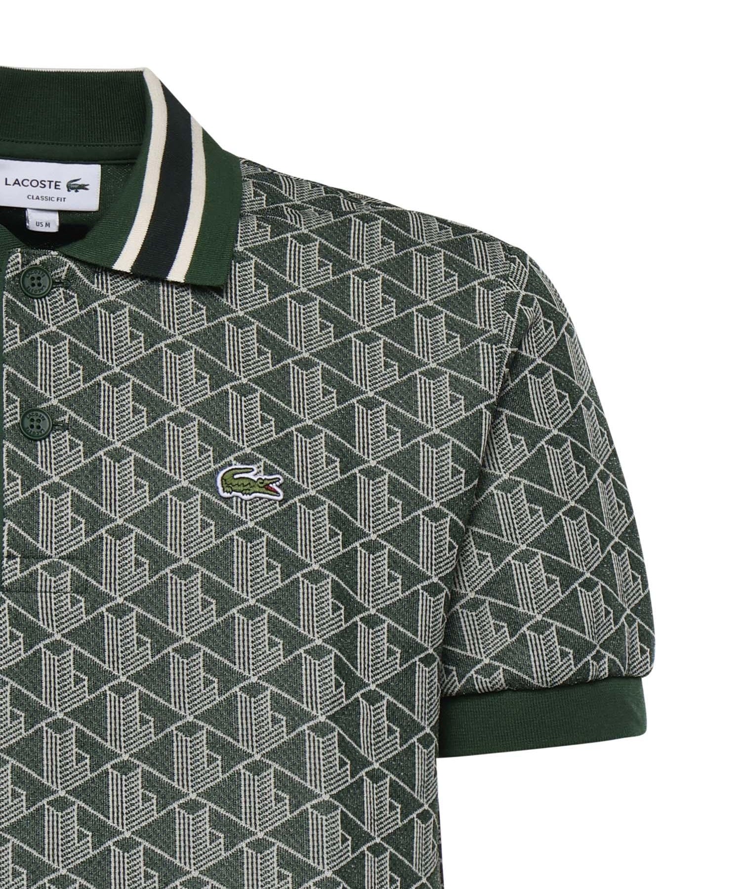 Polo in jacquard con monogramma DH1417 D1R LACOSTE 