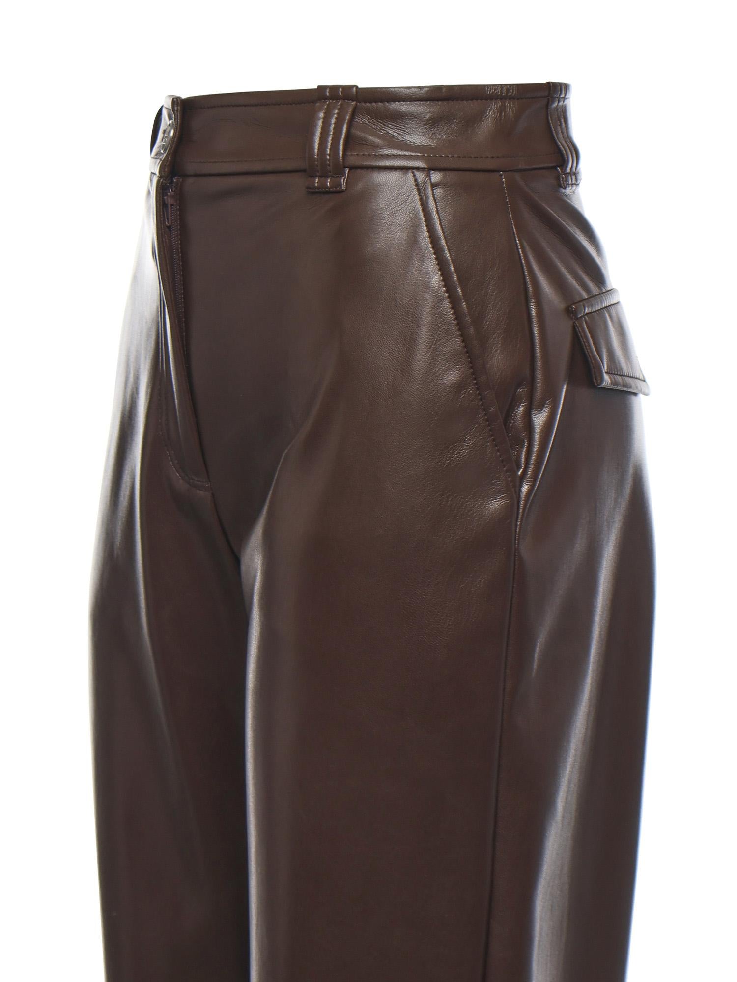 Pantaloni balloon effetto pelle soft touch 105371 A2P4M22 PINKO 