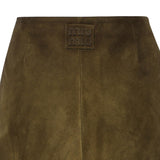 Gonna in pelle scamosciata cerata MPD858 19QLF0D09 MIU MIU 