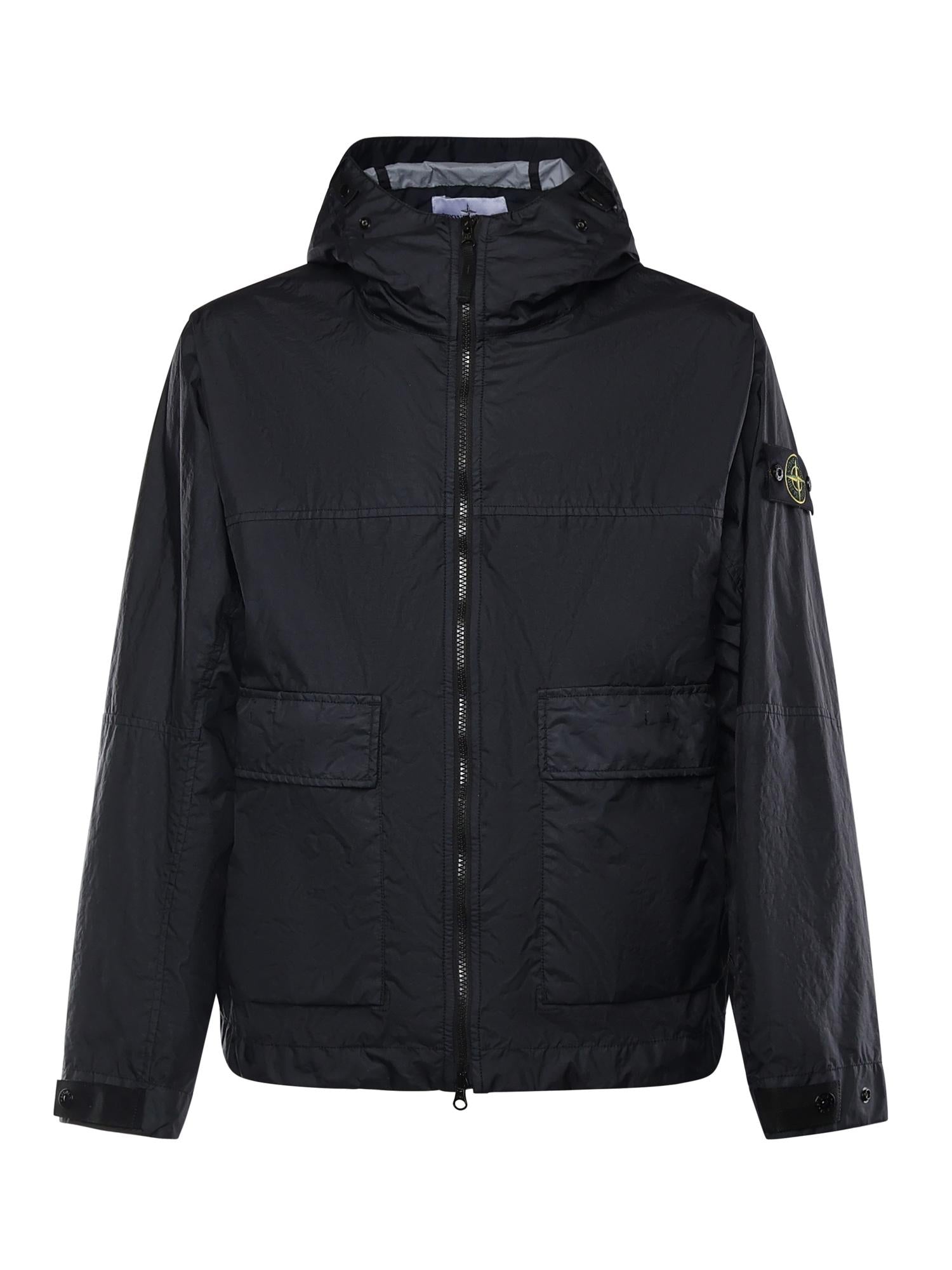 Giacca con cappuccio in nylon con logo L1S154100004 S0A21V0020 STONE ISLAND 