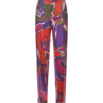 Pantaloni in seta con stampa Orchidee 5URT10 5U731017 PUCCI 