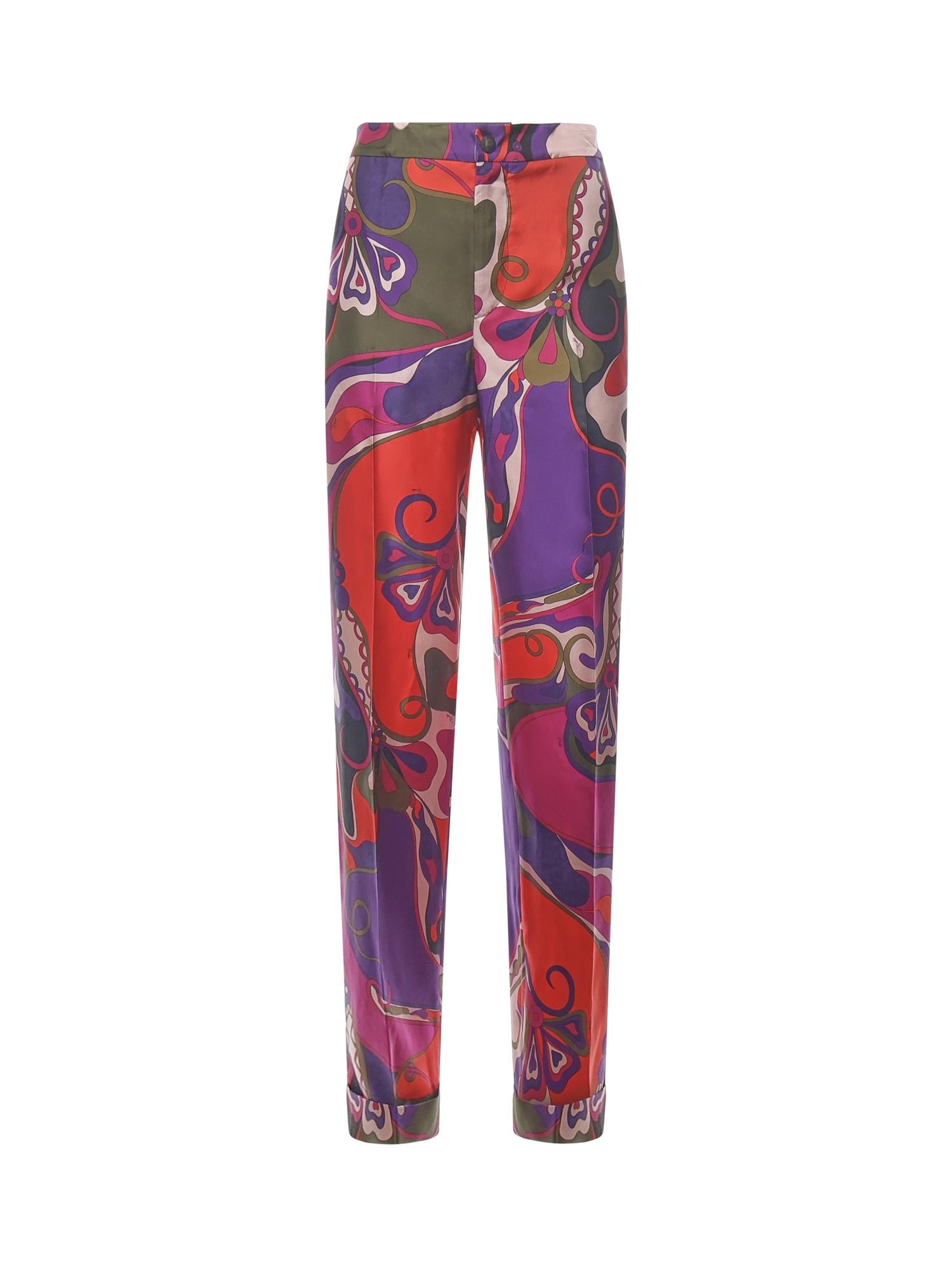 Pantaloni in seta con stampa Orchidee 5URT10 5U731017 PUCCI 