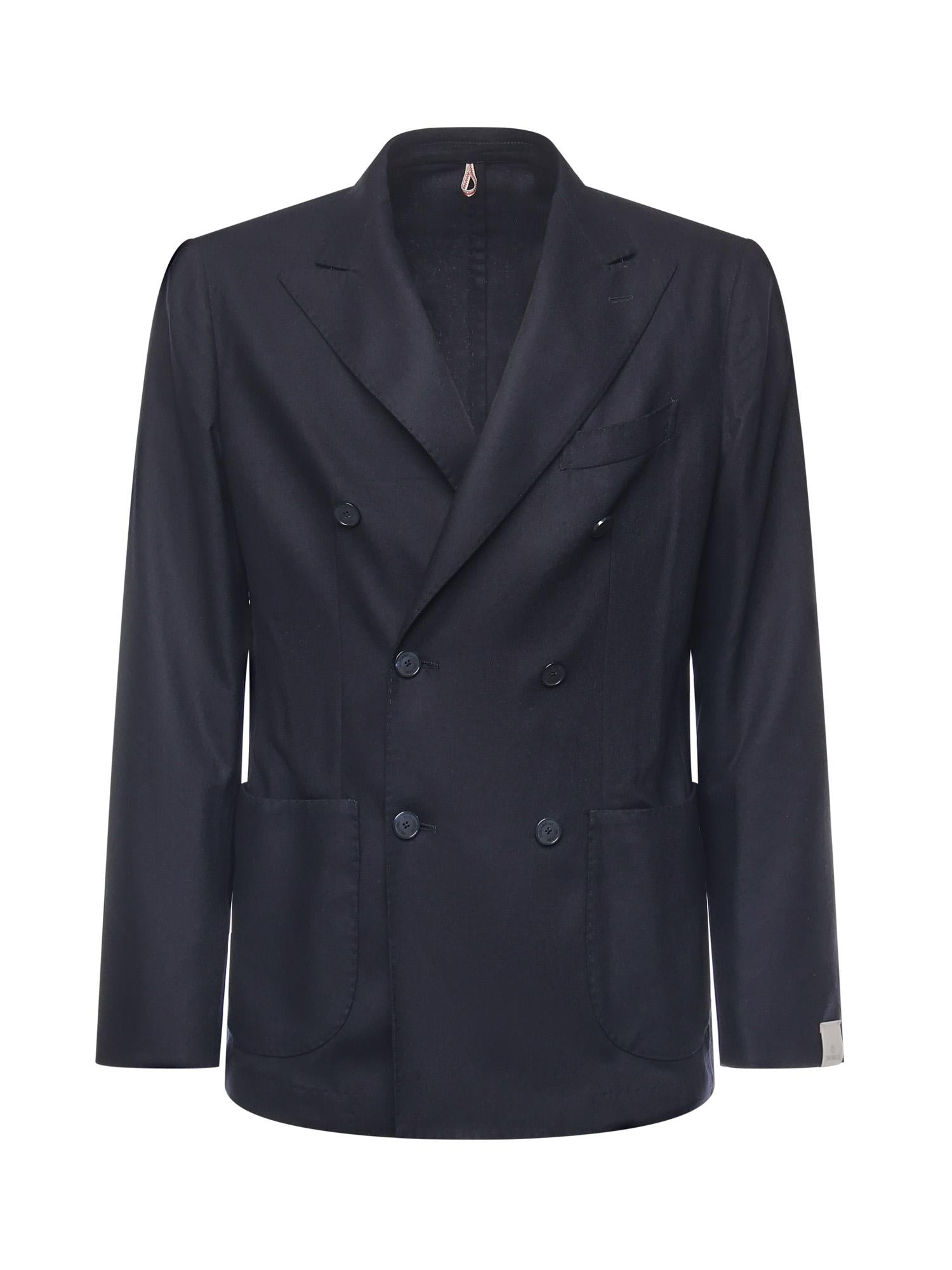 Blazer doppiopetto in misto cashmere<BR/> E4070B 79B SANTANIELLO 