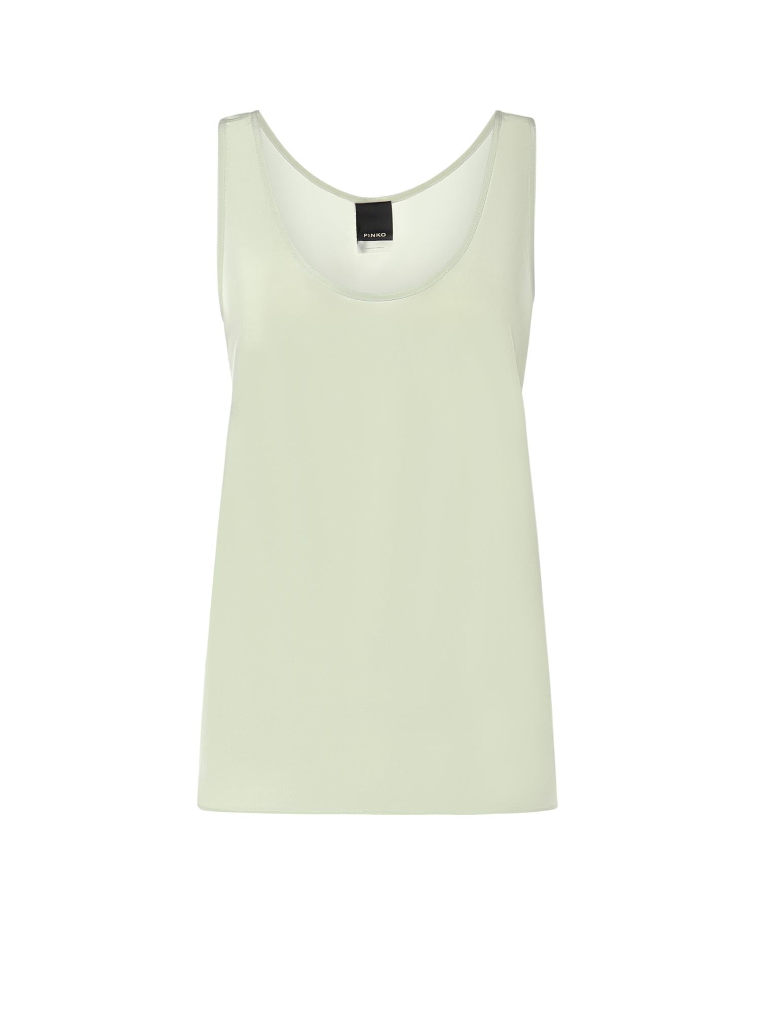 Top a canotta in seta sand wash 104670 A2T7S86 PINKO 