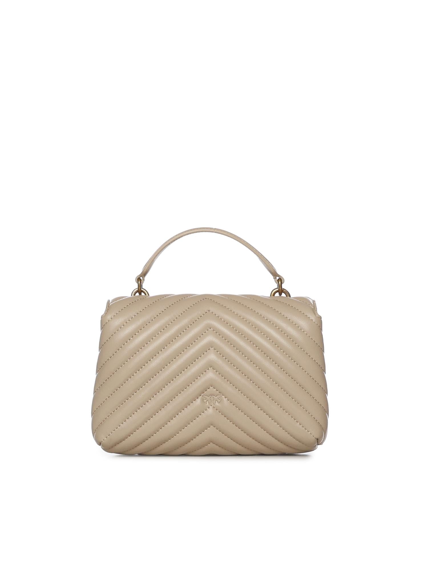 Borsa a mano media Love Bag Puff Chevron in nappa<BR/> 100043 A0GKC50Q PINKO 