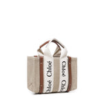Woody bag piccola in canvas di lino CHC22AP237I26 90U CHLOÉ 