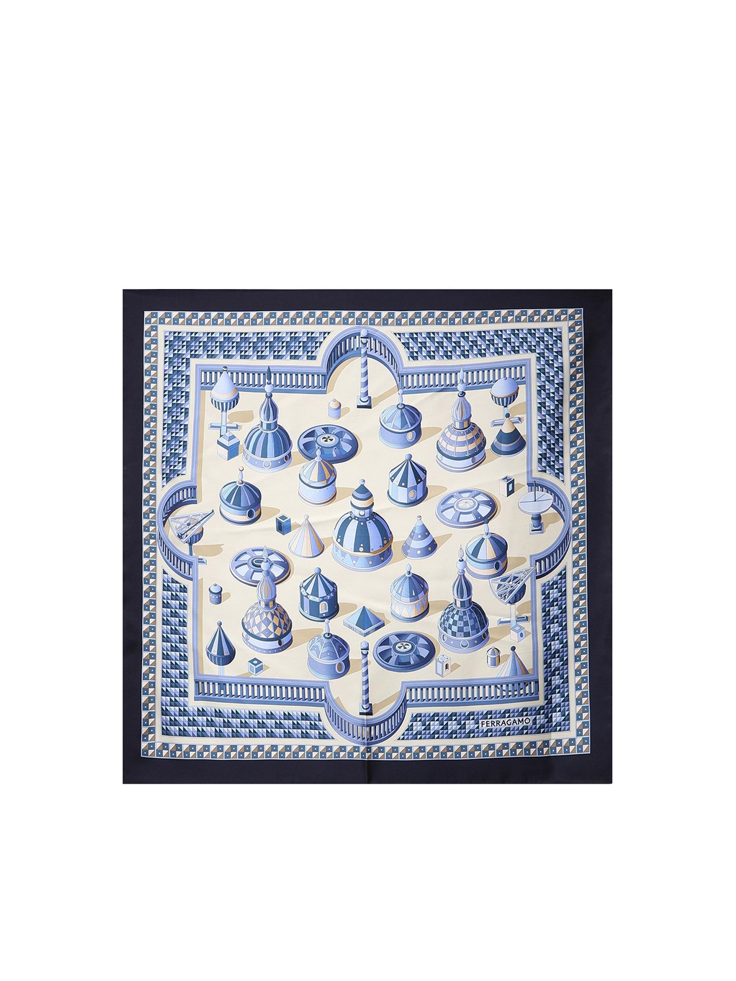 Foulard in seta con stampa<BR/> 310197 790108008 FERRAGAMO 