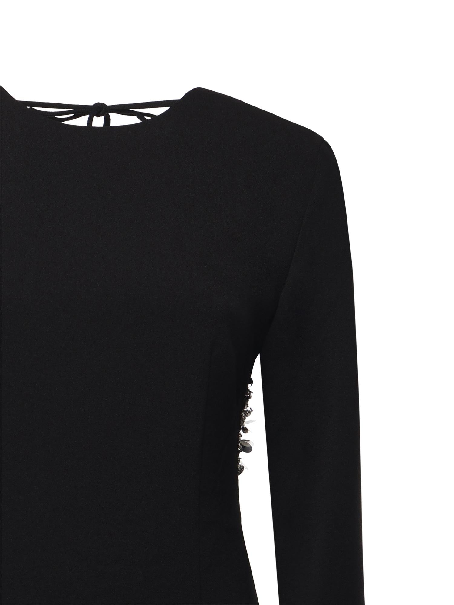 Abito lungo in crêpe con paillettes 114969 100 ROTATE 