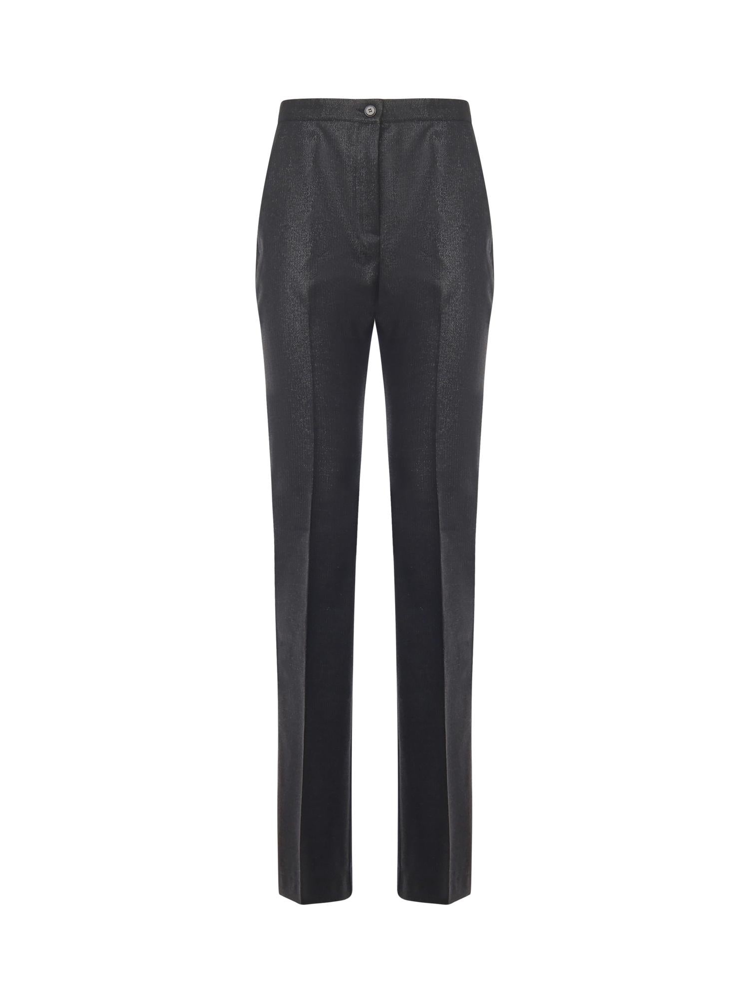 Pantaloni dritti gessati effetto brillante 106124 A305Z99 PINKO 