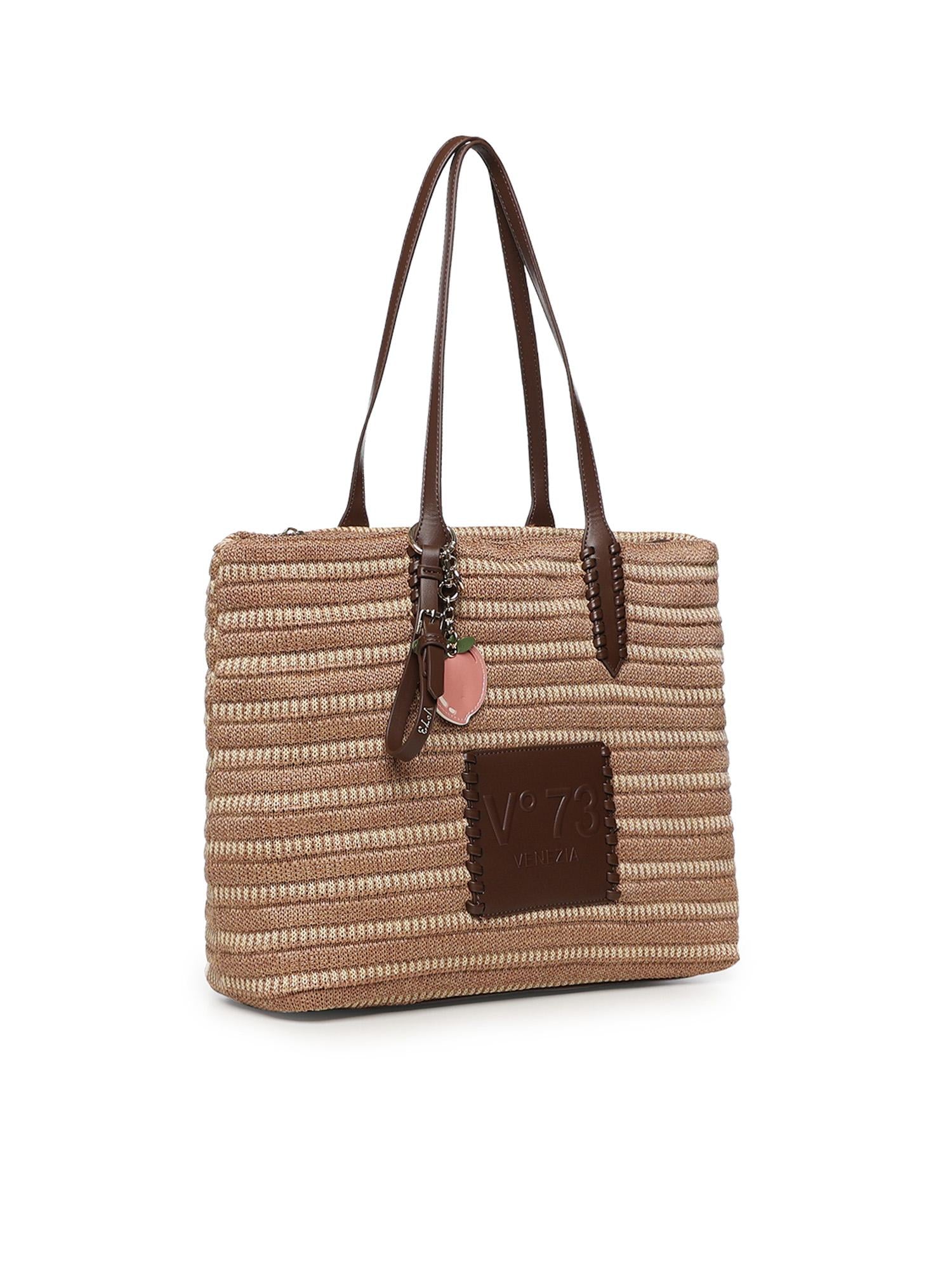 Borsa shopping Cassie con logo 73BS9M801 CASSIENATURALE/MORO V° 73 