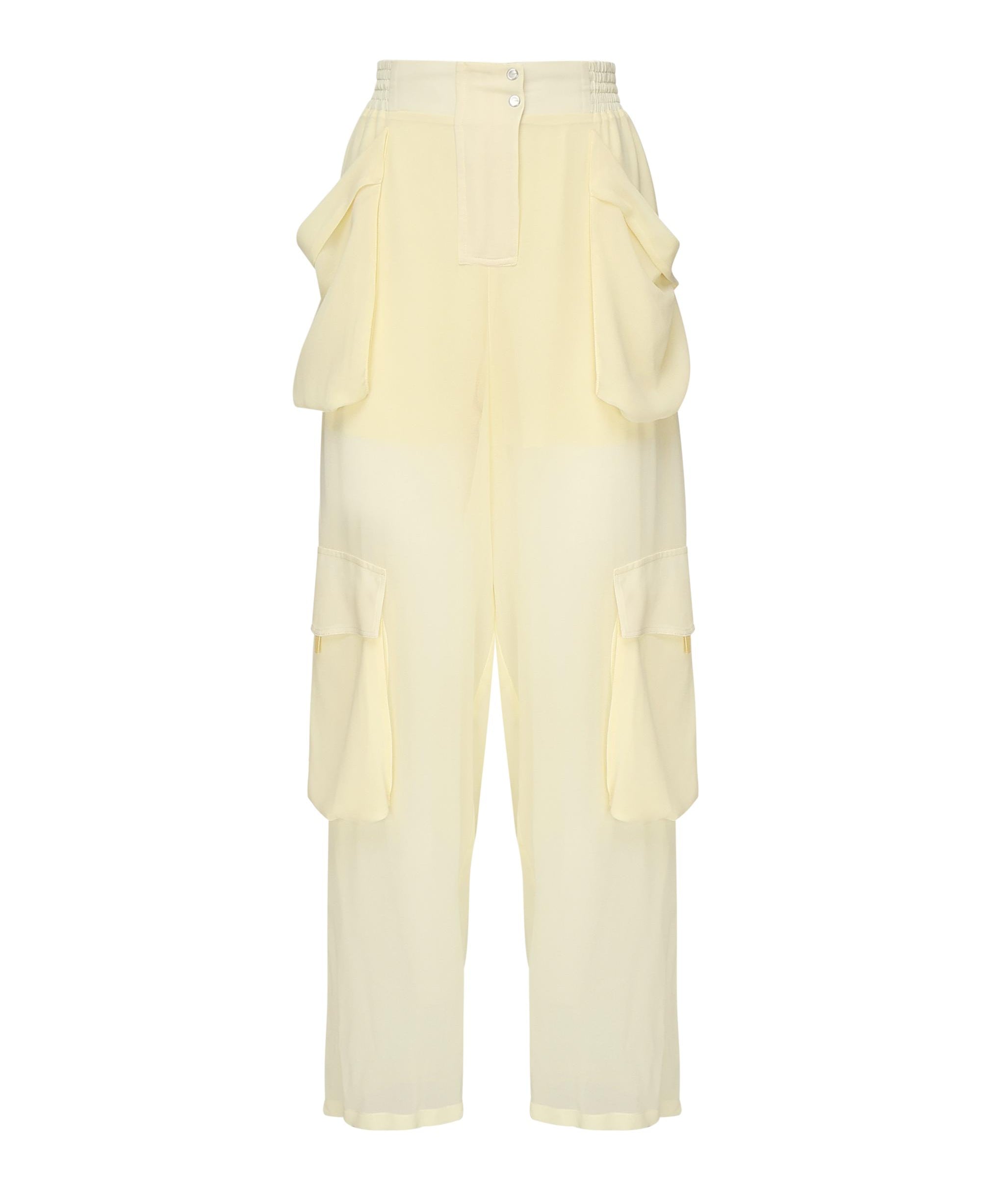 Pantaloni cargo in georgette trasparente 104751 A21FD22 PINKO 