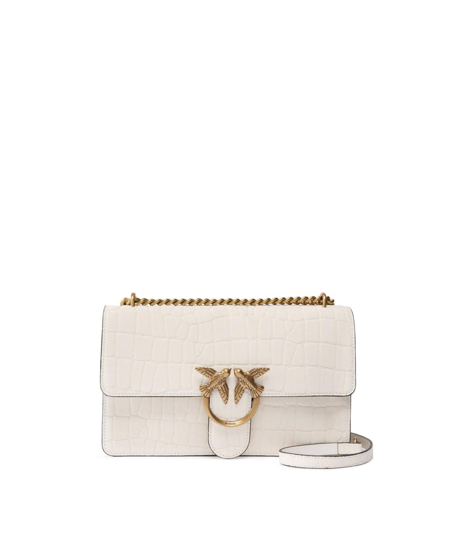 Borsa a tracolla media Love Bag One in pelle stampa coccodrillo 100941 A2YWZ15Q PINKO 