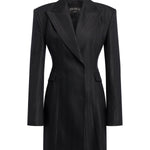 Miniabito robe-manteau in gessato lana e viscosa DA574 EFE166D999 DONDUP 