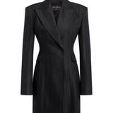 Miniabito robe-manteau in gessato lana e viscosa DA574 EFE166D999 DONDUP 