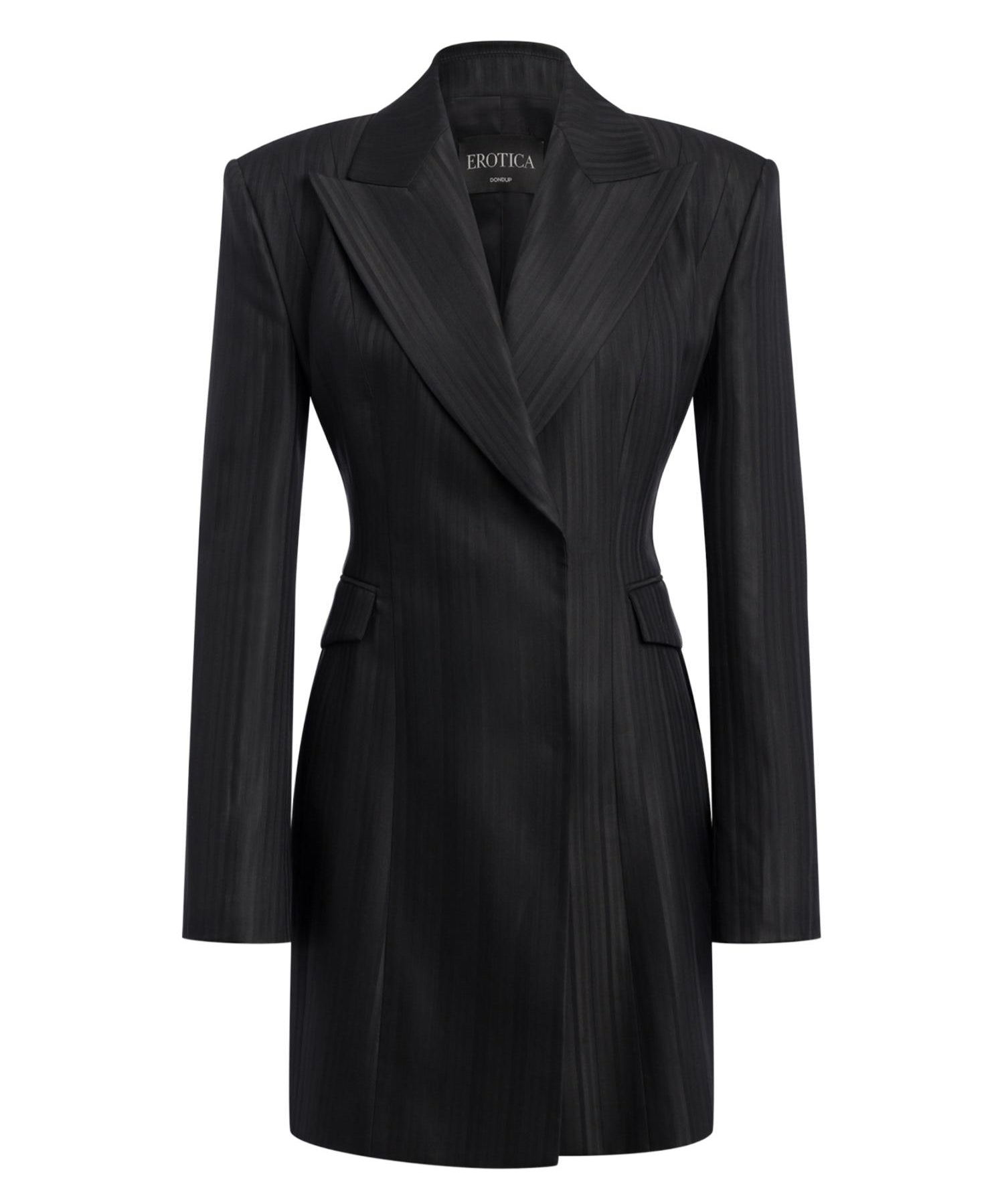 Miniabito robe-manteau in gessato lana e viscosa DA574 EFE166D999 DONDUP 