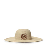 Cappello da sole in rafia e pelle di vitello K820SUHX04 2123 LOEWE 