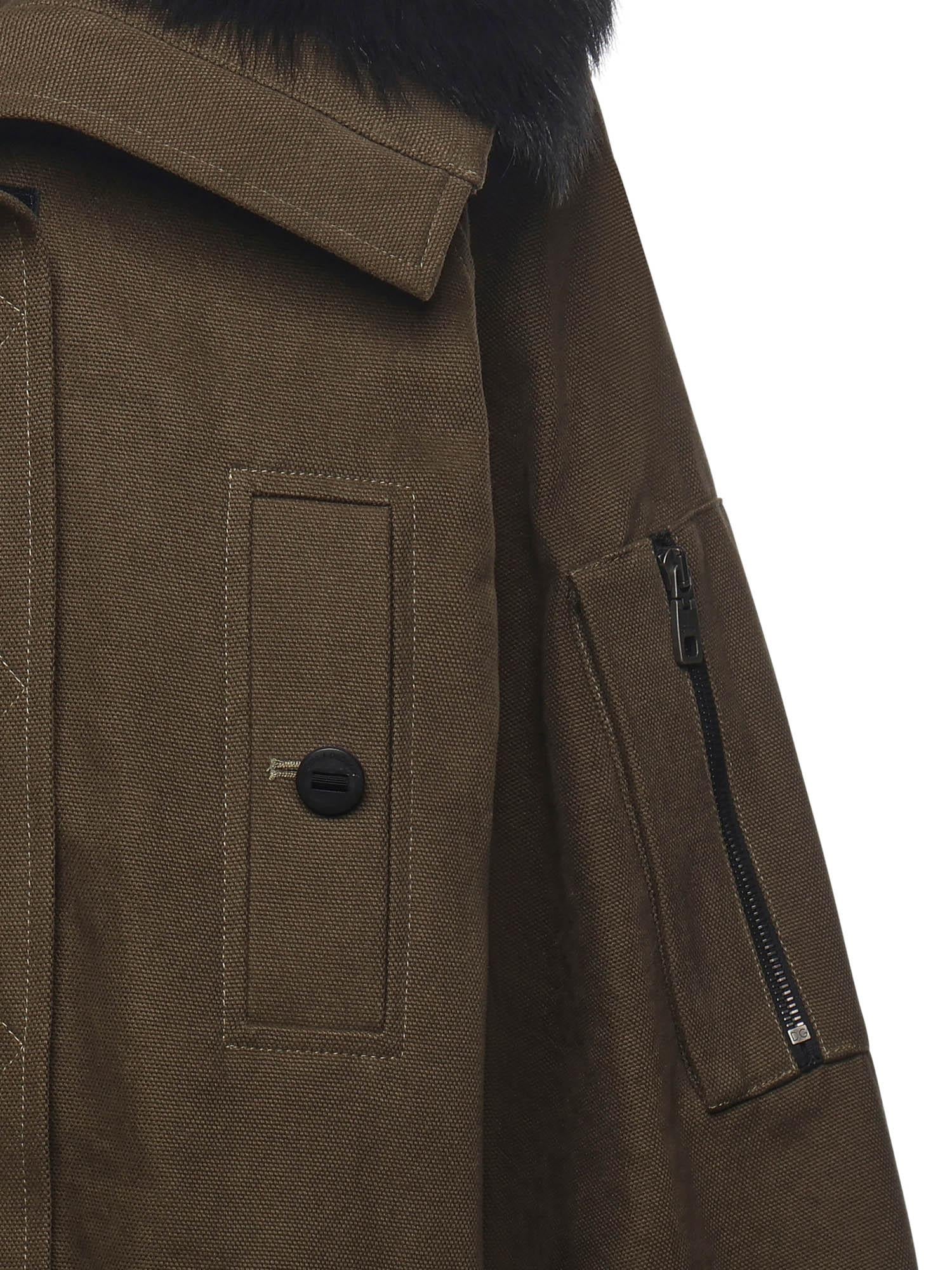 Piumino lungo con finiture in pelliccia F9U05Z FU6YDV0531 DOLCE & GABBANA 