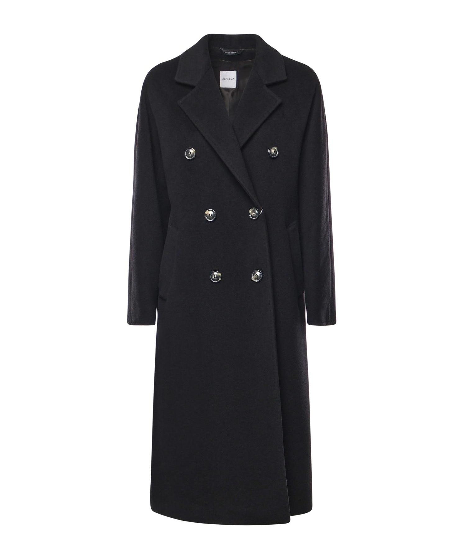Cappotto double in lana e cashmere 26AL211 NERO ALISHEVA 
