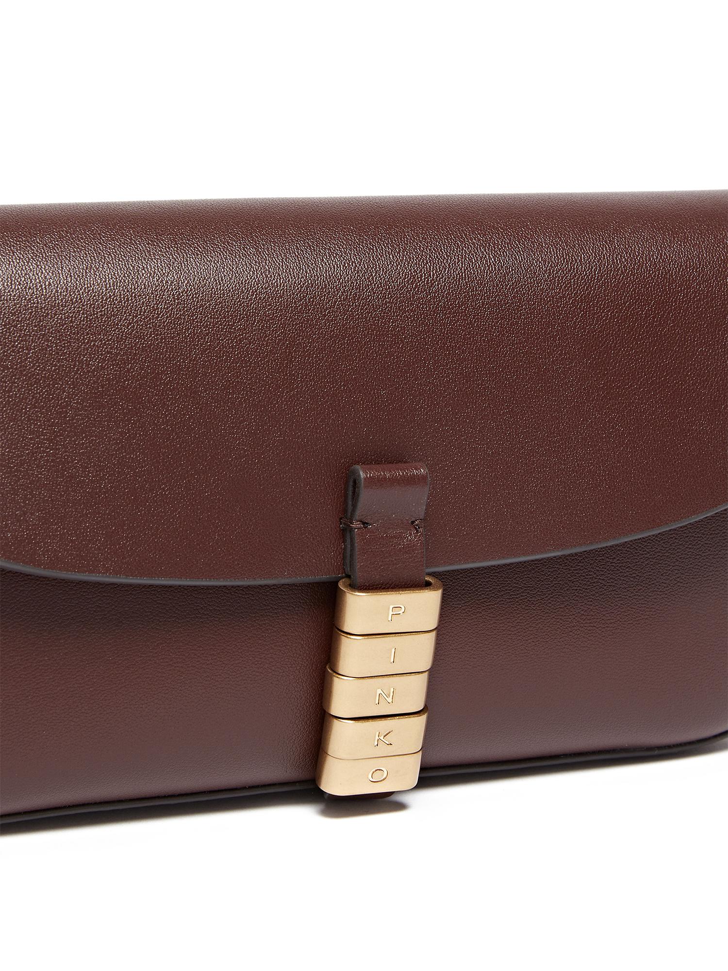 Borsa a spalla media Saddle Flat in pelle 105349 A1ZXR49Q PINKO 