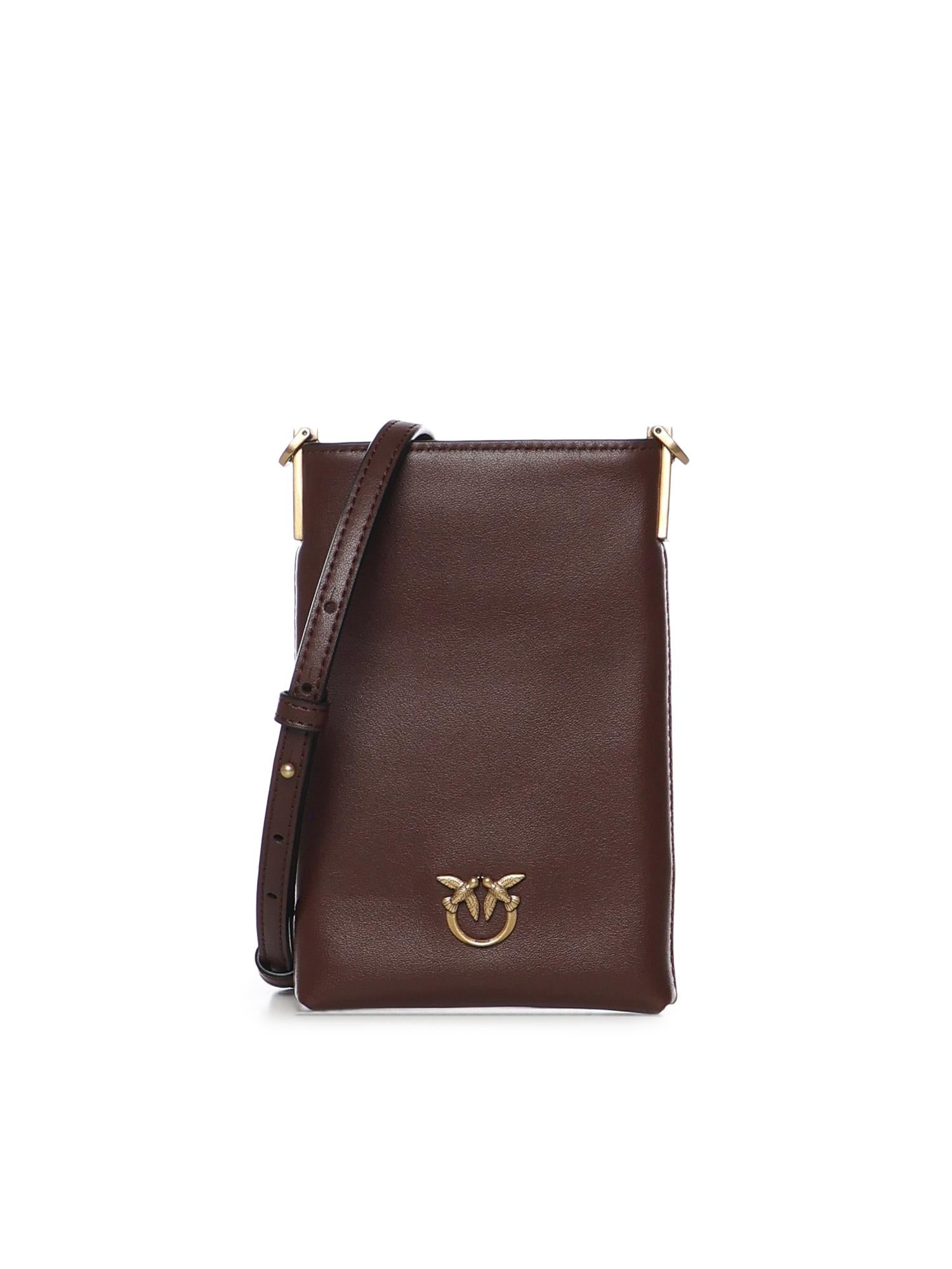 Custodia smartphone a tracolla in pelle 106403 A0QOR49Q PINKO 