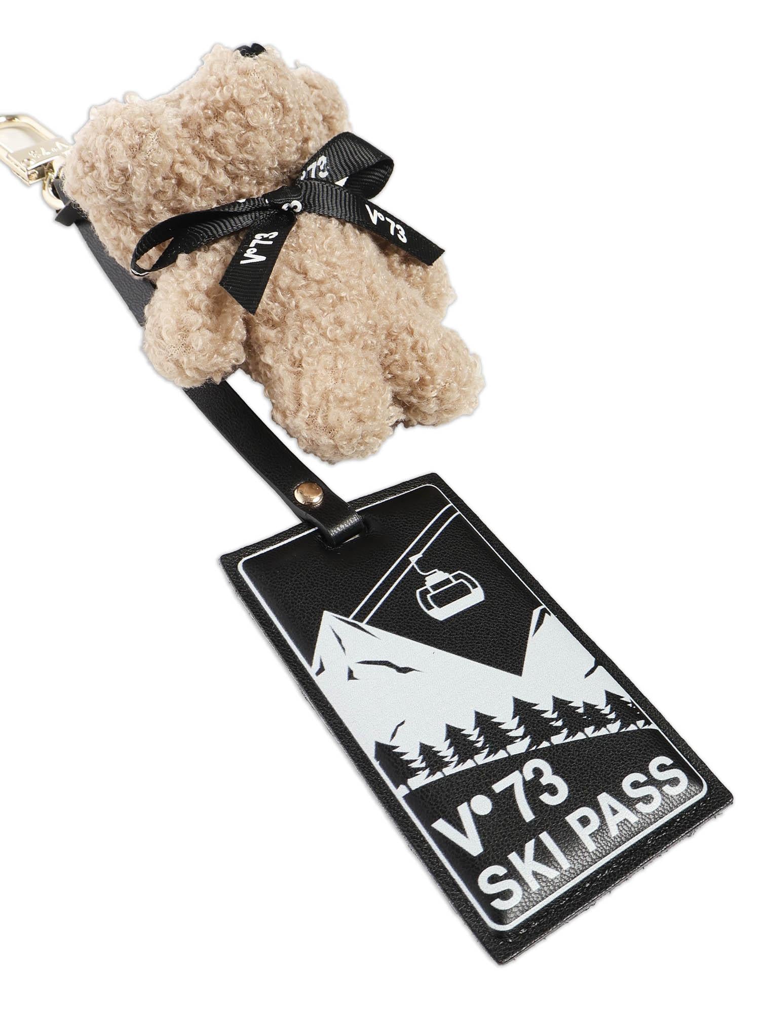 Portachiavi con logo<BR/> 73PC9IX01 DOGINONATURALE/NERO V° 73 