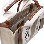 Tote bag mini Woody in lino CHC22AP237I26 90U CHLOÉ 