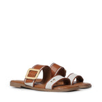 Sandali flat Cassie con logo 73SC9XW01 CASSIE FLATNATURALE/CUOIO V° 73 