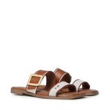 Sandali flat Cassie con logo 73SC9XW01 CASSIE FLATNATURALE/CUOIO V° 73 