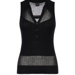 Canotta a polo in maglia a coste 106318 A34BZ99 PINKO 