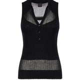 Canotta a polo in maglia a coste 106318 A34BZ99 PINKO 