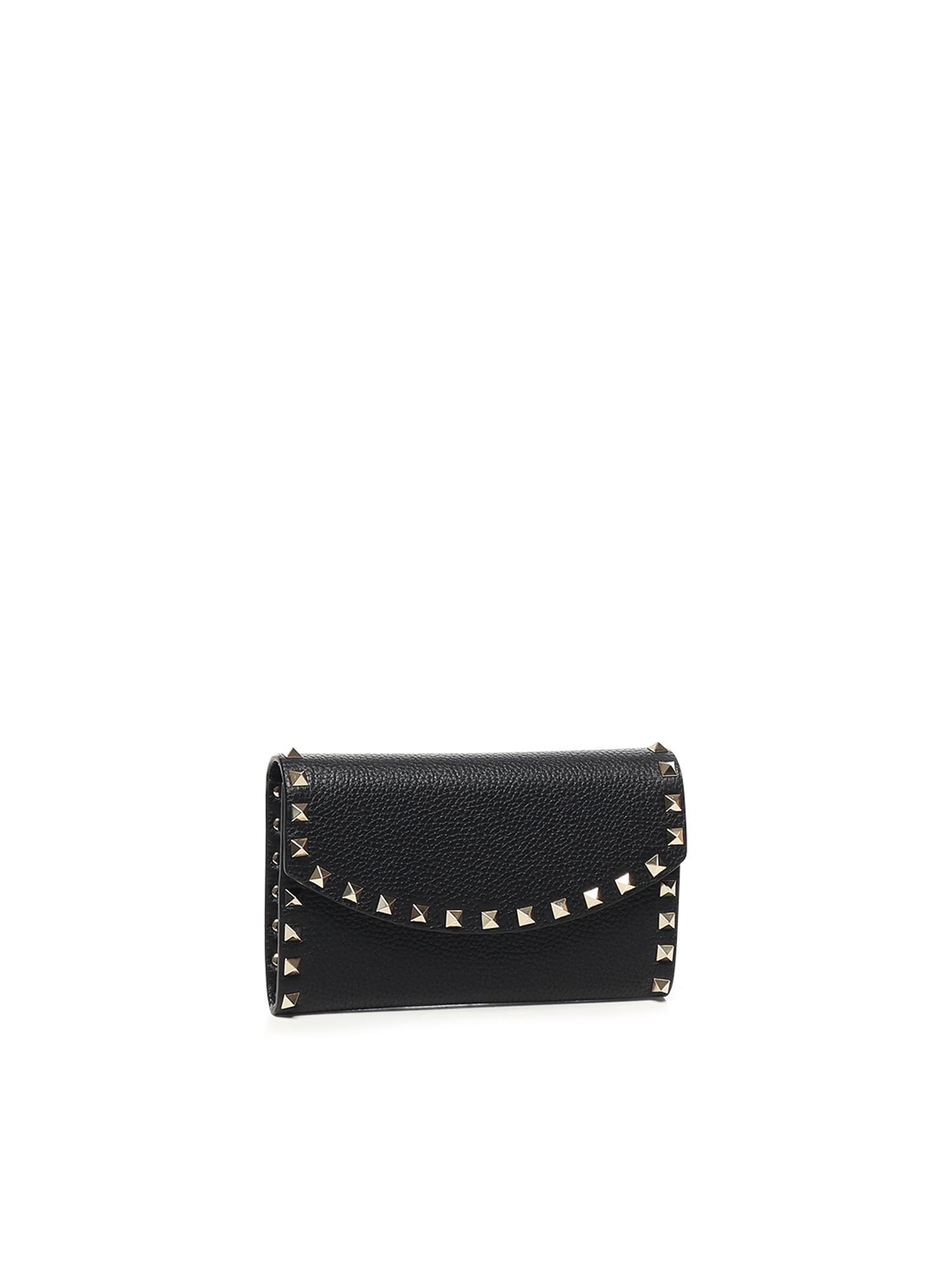 Portafoglio Rockstud in pelle con catena 7W2P0AR6 VSH0NO VALENTINO GARAVANI 