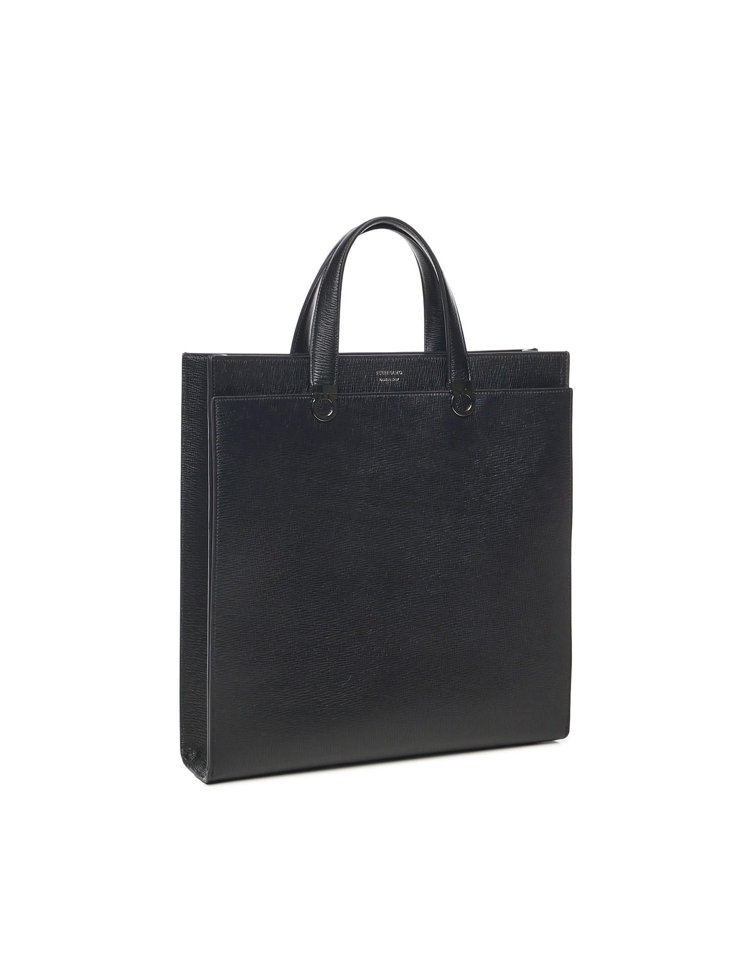 Borsa da lavoro in pelle con doppio manico 241811 786556001 FERRAGAMO 