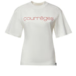 T-shirt con stampa logo in cotone 226JTS168JS0233 0001 COURREGES 
