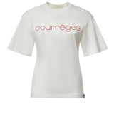 T-shirt con stampa logo in cotone 226JTS168JS0233 0001 COURREGES 