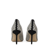 Pumps in rafia e pelle 1263124 978I MANOLO BLAHNIK 