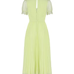 Abito longuette in chiffon con dettaglio in pizzo RS23-075M CHIFFONLIME GREEN SELF-PORTRAIT 