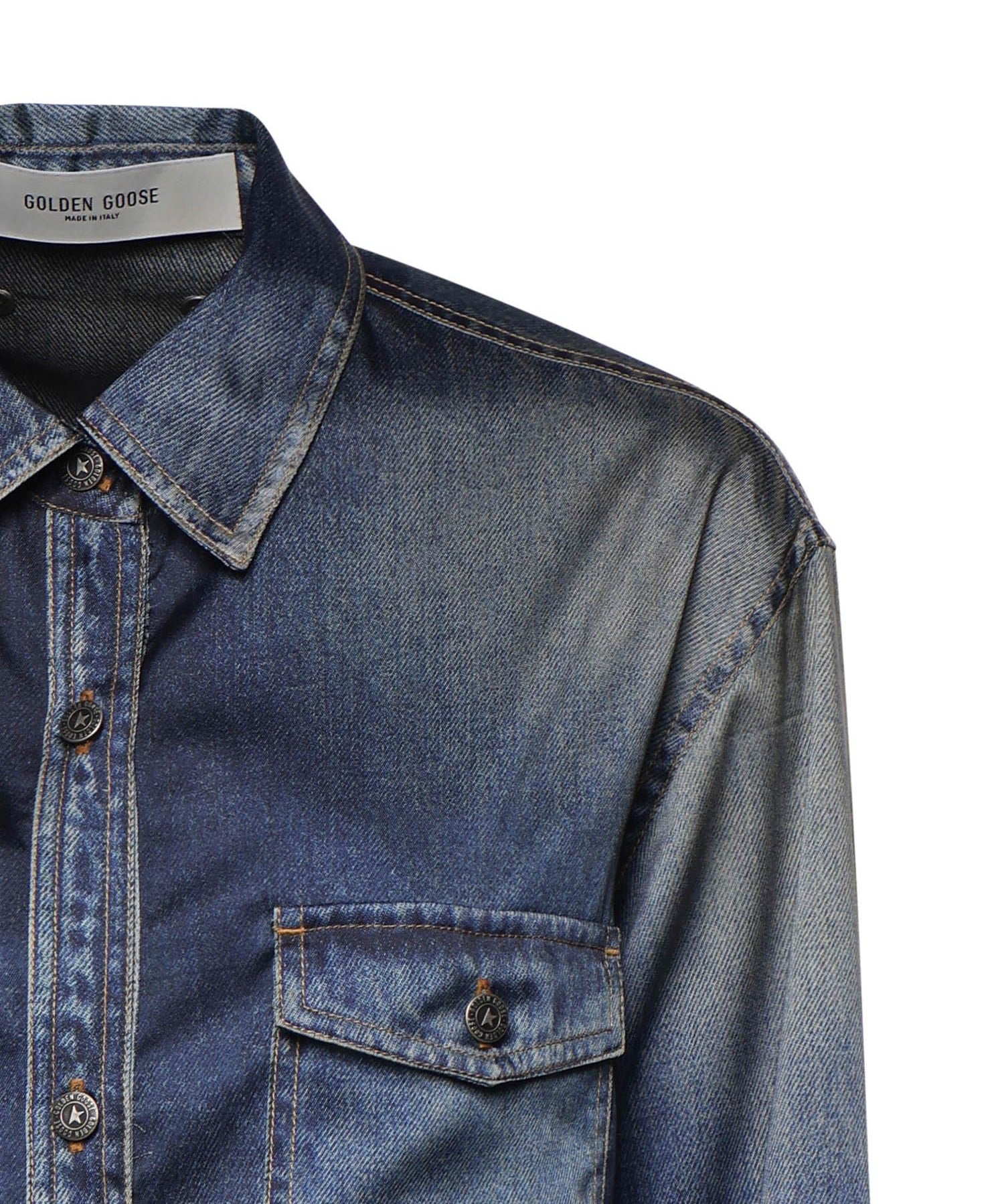 Camicia effetto denim lived-in GWP02525 P00240650100 GOLDEN GOOSE 
